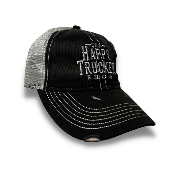 Distressed Baseball Hat Happy Trucker
